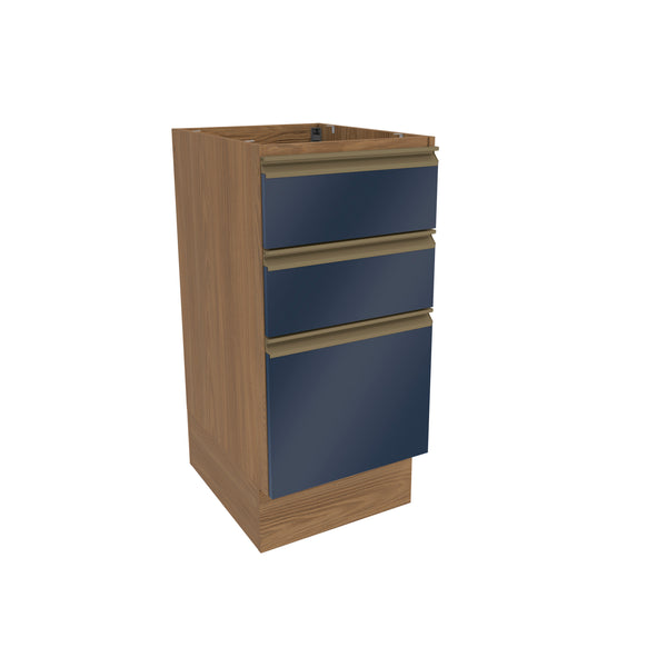 Bajo Mesada 40cm MDF 3 Cajones Kappesberg Marrón/Azul
