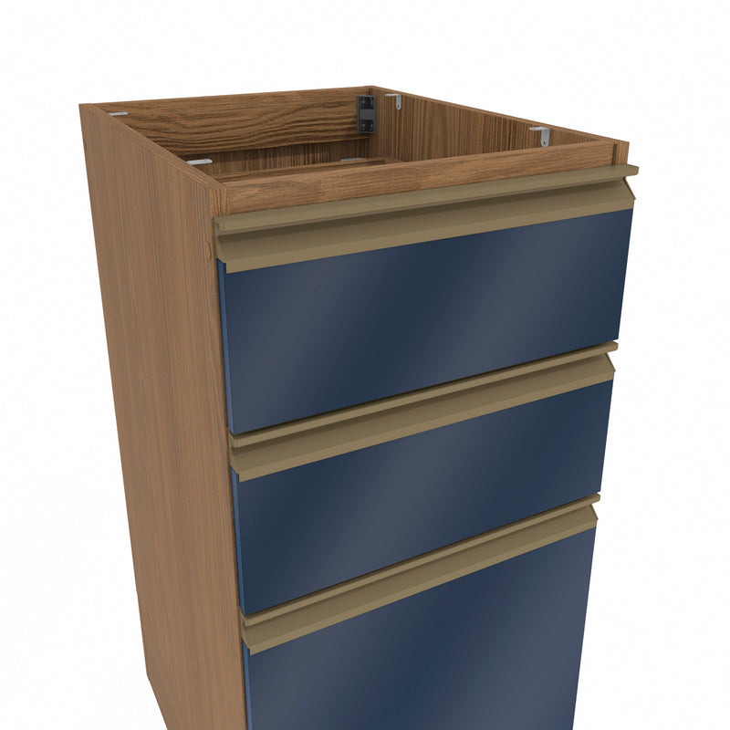 Bajo Mesada 40cm MDF 3 Cajones Kappesberg Marrón/Azul