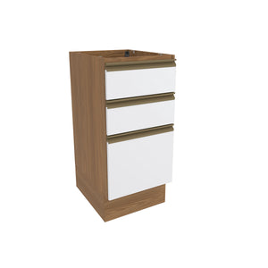 Bajo Mesada 40cm MDF 3 Cajones Kappesberg Marrón/Blanco