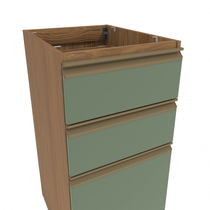Bajo Mesada 40cm MDF 3 Cajones Kappesberg Marrón/Verde