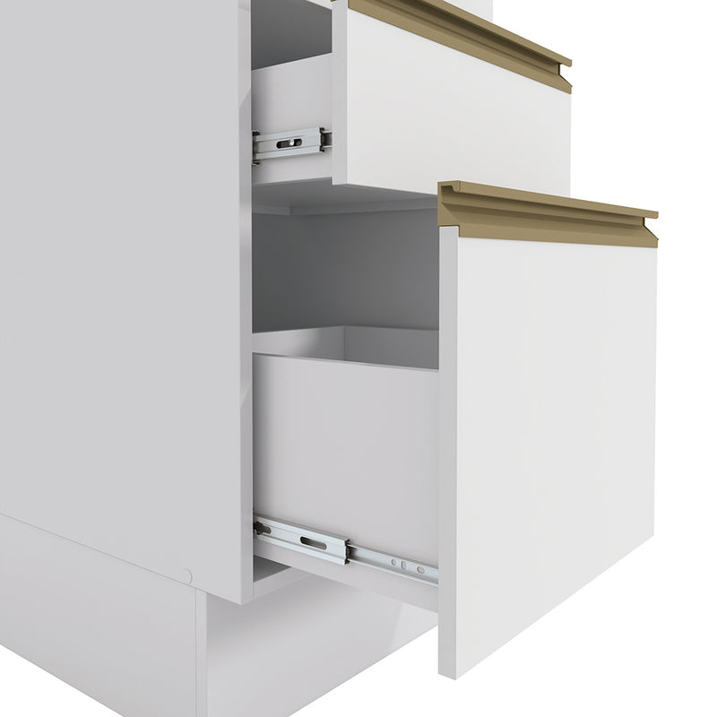 Bajo Mesada 40cm MDF 3 Cajones Kappesberg Blanco