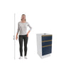 Bajo Mesada 40cm MDF 3 Cajones Kappesberg Blanco/Azul