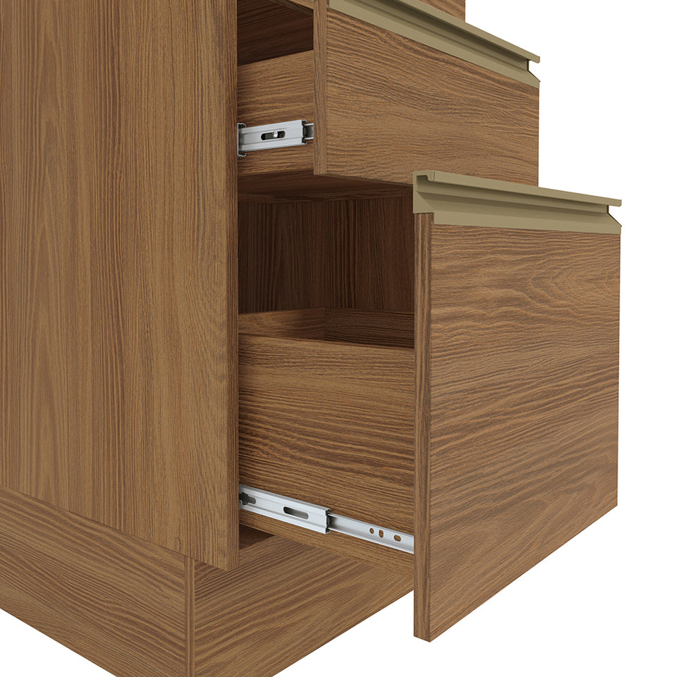 Bajo Mesada 40cm MDF 3 Cajones Kappesberg Marrón