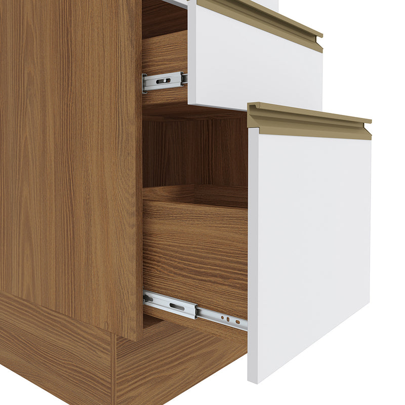 Bajo Mesada 40cm MDF 3 Cajones Kappesberg Marrón/Blanco