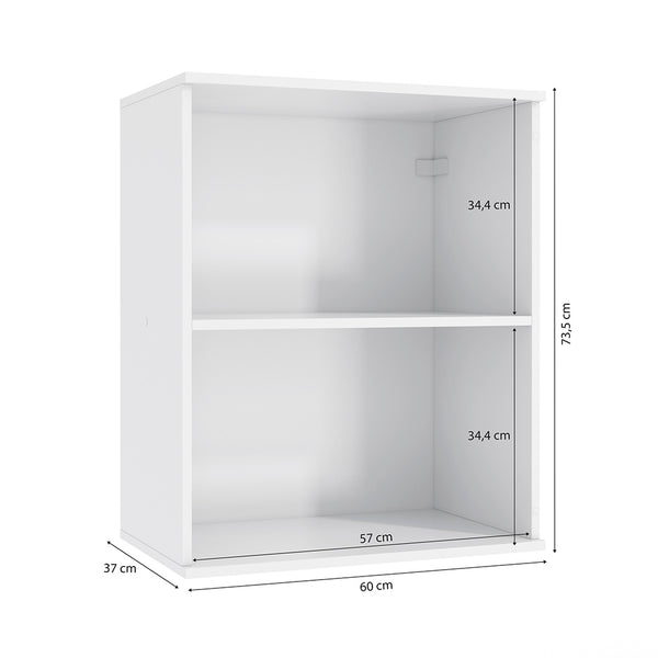 Alacena Aérea 60cm MDF 1 Puerta Kappesberg Blanco/Marrón