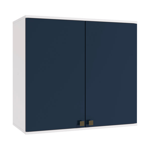 Alacena Aérea 80cm MDF 2 Puertas Kappesberg Blanco/Azul