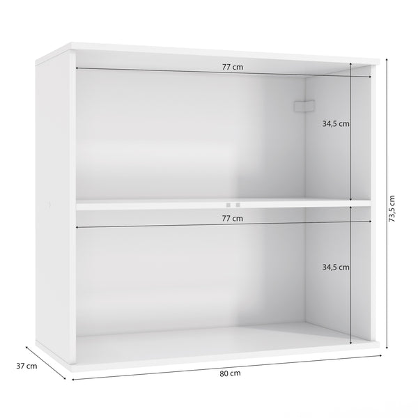 Alacena Aérea 80cm MDF 2 Puertas Kappesberg Blanco/Marrón