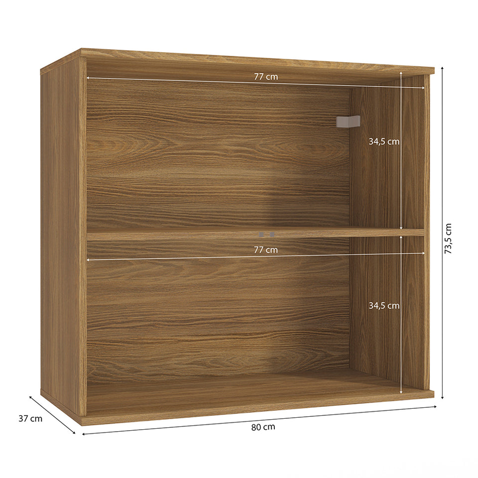 Alacena Aérea 80cm MDF 2 Puertas Kappesberg Marrón/Blanco
