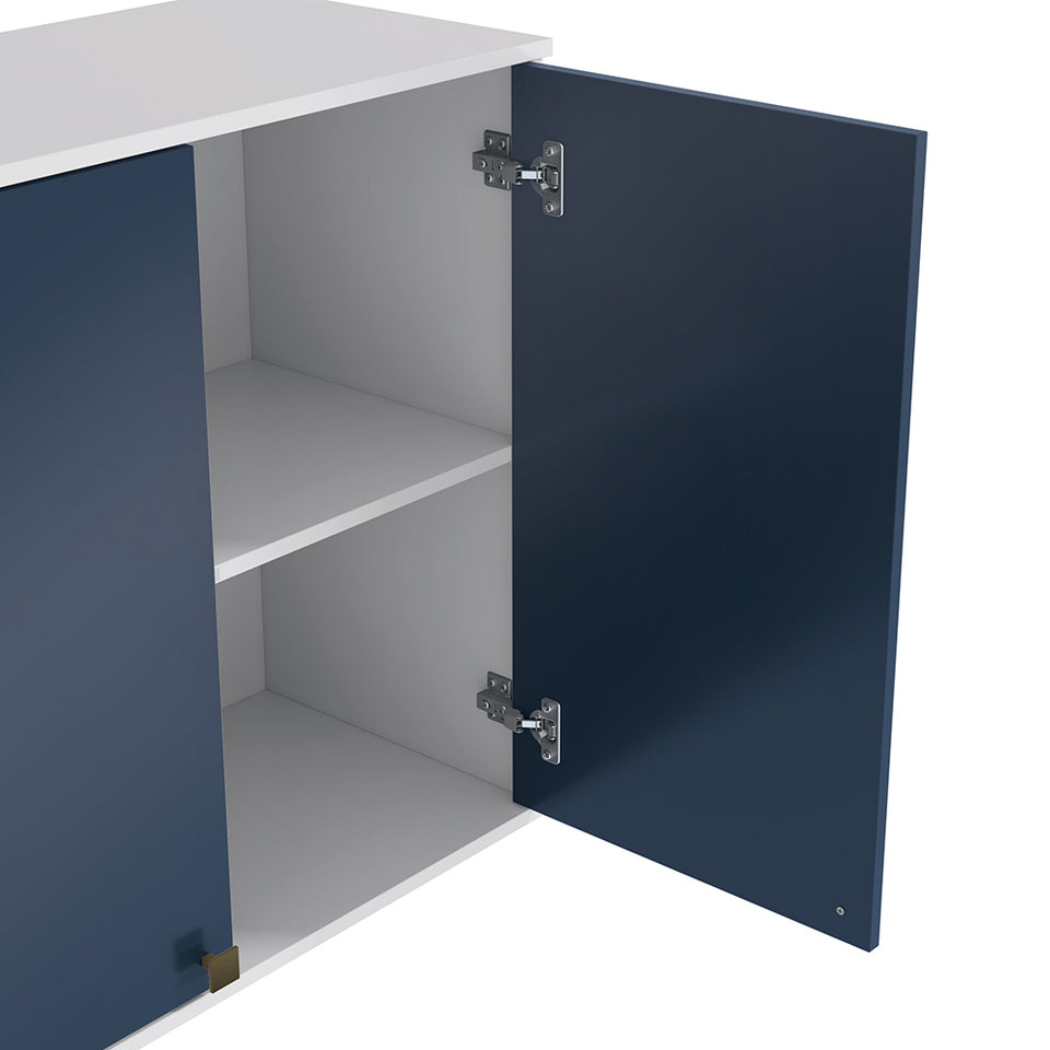 Alacena Aérea 80cm MDF 2 Puertas Kappesberg Blanco/Azul