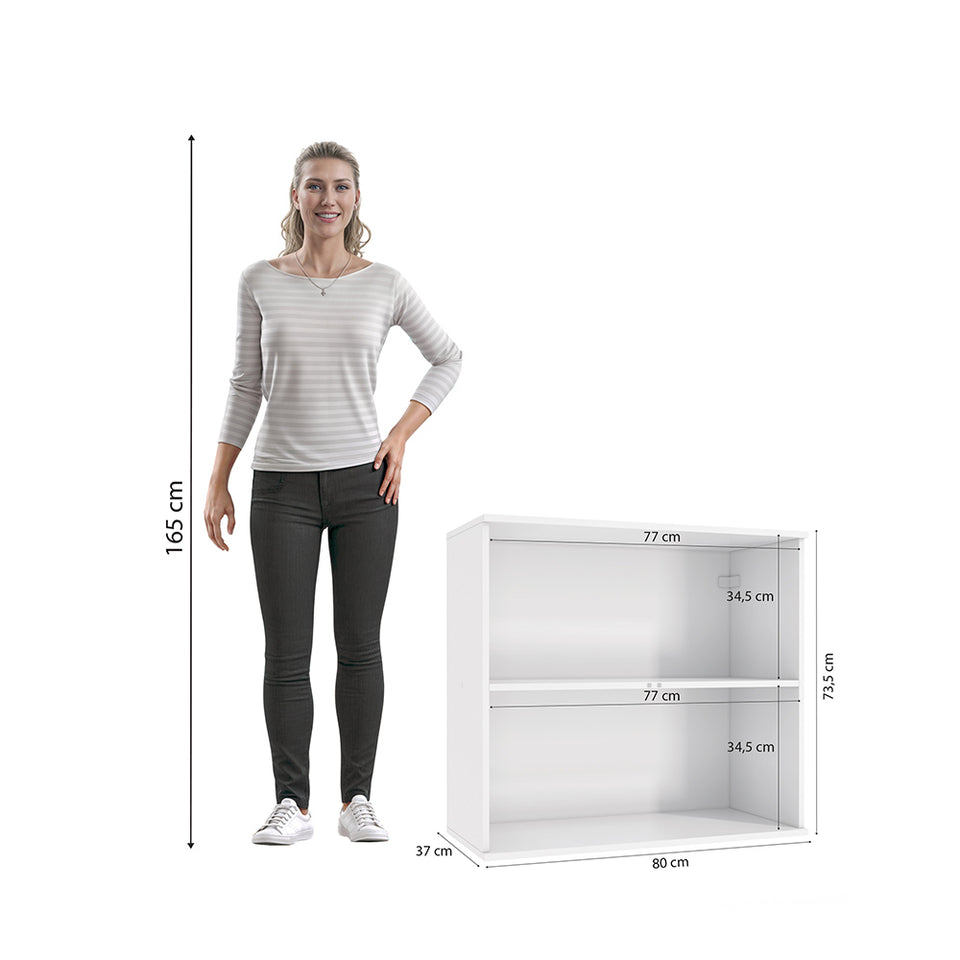 Alacena Aérea 80cm MDF 2 Puertas Kappesberg Blanco/Marrón
