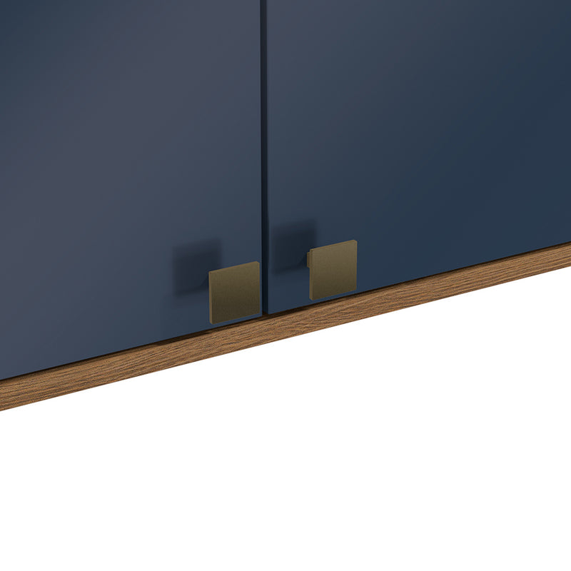 Alacena Aérea 80cm MDF 2 Puertas Kappesberg Marrón/Azul