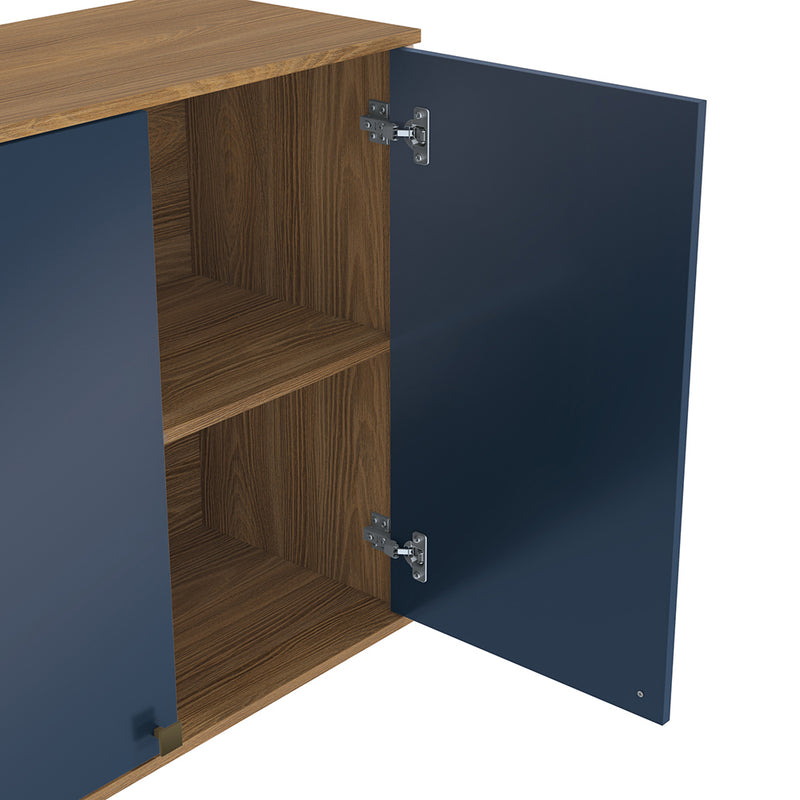 Alacena Aérea 80cm MDF 2 Puertas Kappesberg Marrón/Azul
