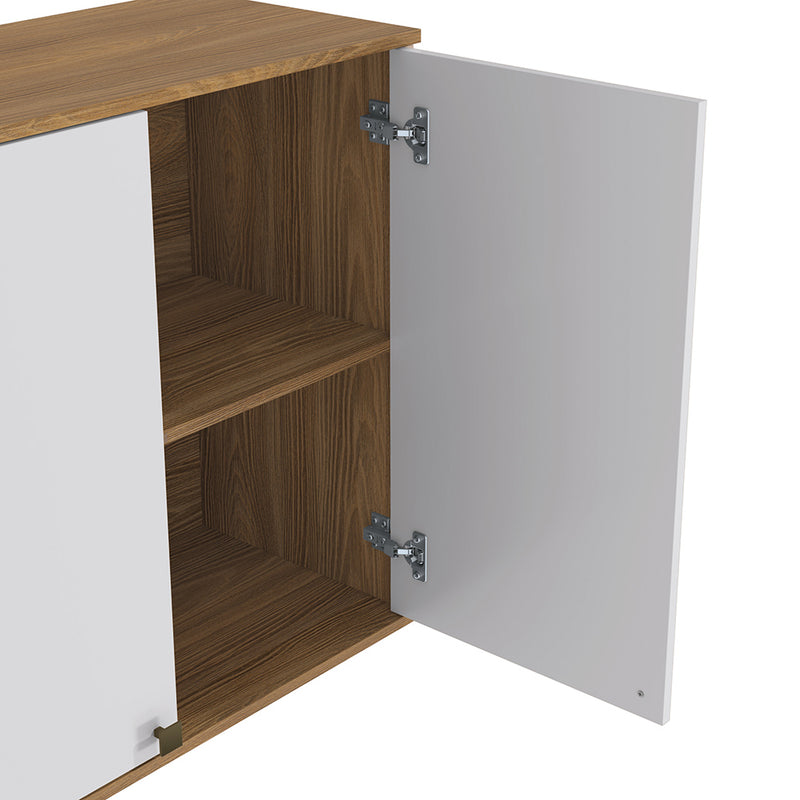 Alacena Aérea 80cm MDF 2 Puertas Kappesberg Marrón/Blanco