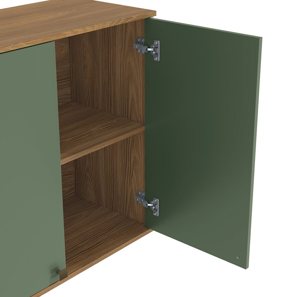Alacena Aérea 80cm MDF 2 Puertas Kappesberg Marrón/Verde