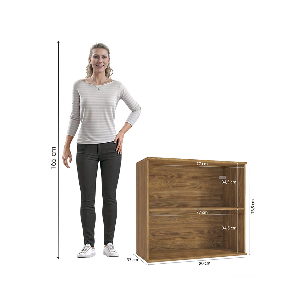 Alacena Aérea 80cm MDF 2 Puertas Kappesberg Marrón/Verde