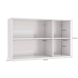 Alacena Aérea 120cm MDF 3 Puertas Kappesberg Blanco/Azul