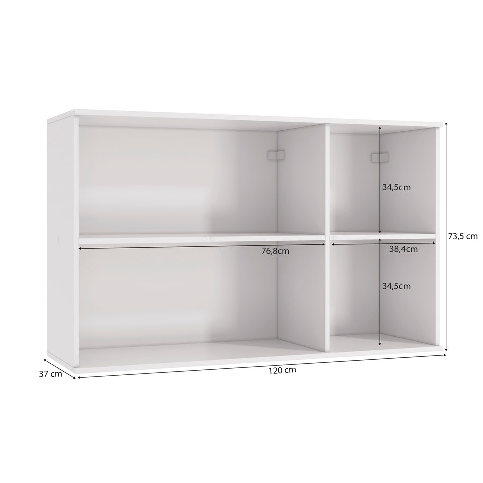 Alacena Aérea 120cm MDF 3 Puertas Kappesberg Blanco/Marrón