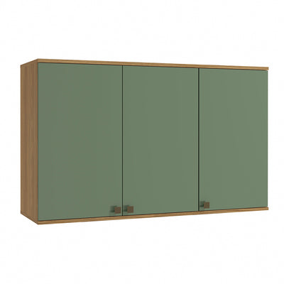 Alacena Aérea 120cm MDF 3 Puertas Kappesberg Marrón/Verde