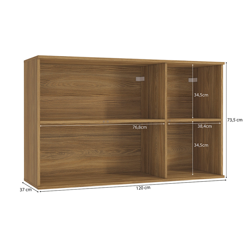Alacena Aérea 120cm MDF 3 Puertas Kappesberg Marrón/Verde
