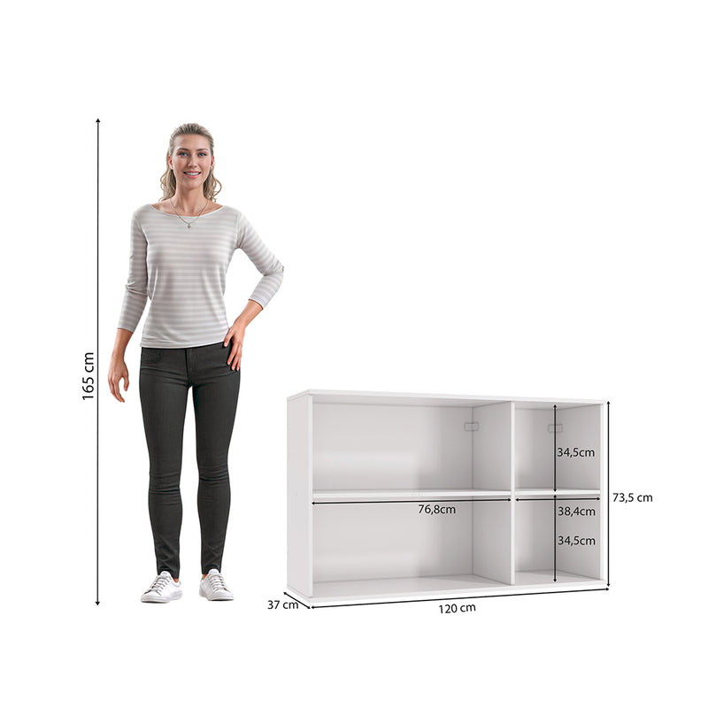 Alacena Aérea 120cm MDF 3 Puertas Kappesberg Blanco