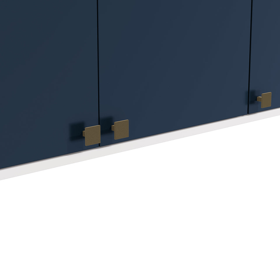 Alacena Aérea 120cm MDF 3 Puertas Kappesberg Blanco/Azul