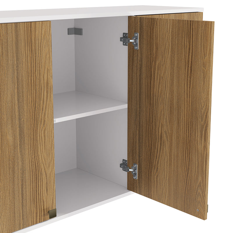 Alacena Aérea 120cm MDF 3 Puertas Kappesberg Blanco/Marrón