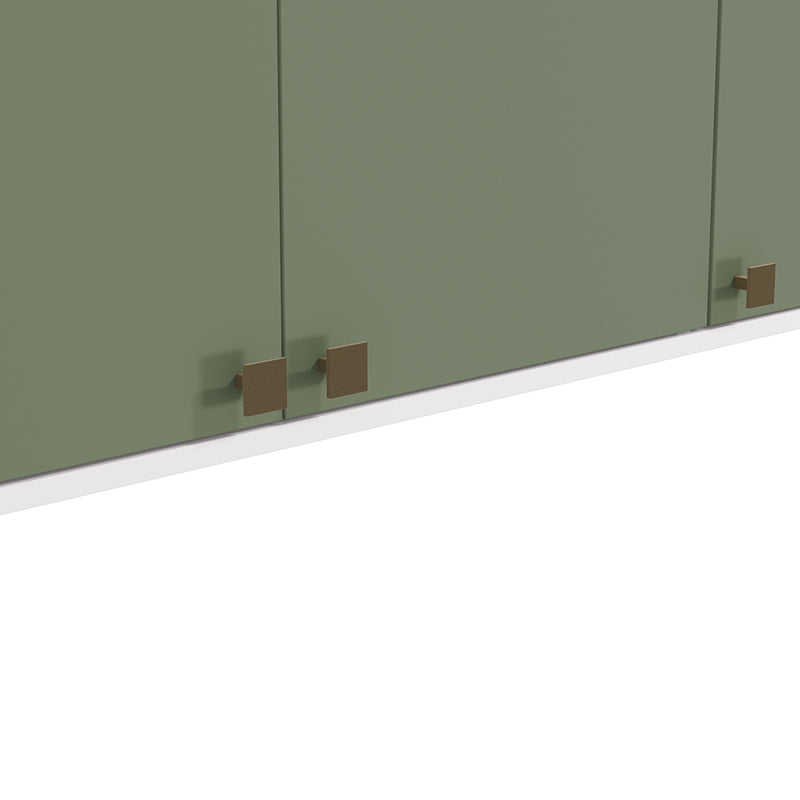 Alacena Aérea 120cm MDF 3 Puertas Kappesberg Blanco/Verde