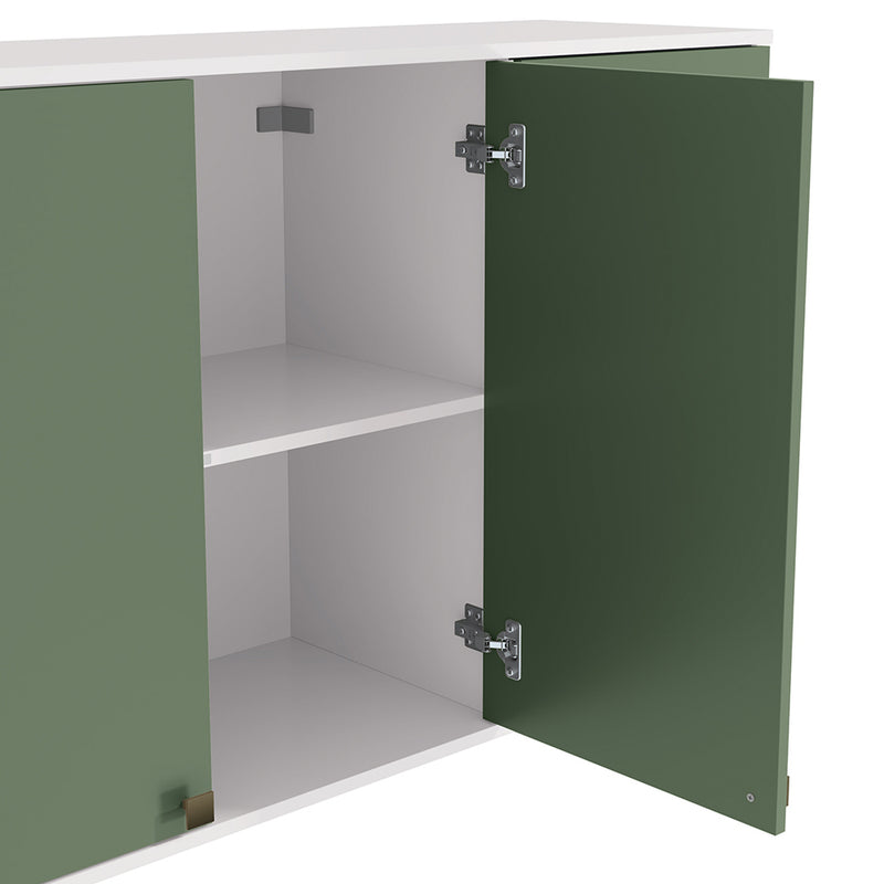 Alacena Aérea 120cm MDF 3 Puertas Kappesberg Blanco/Verde