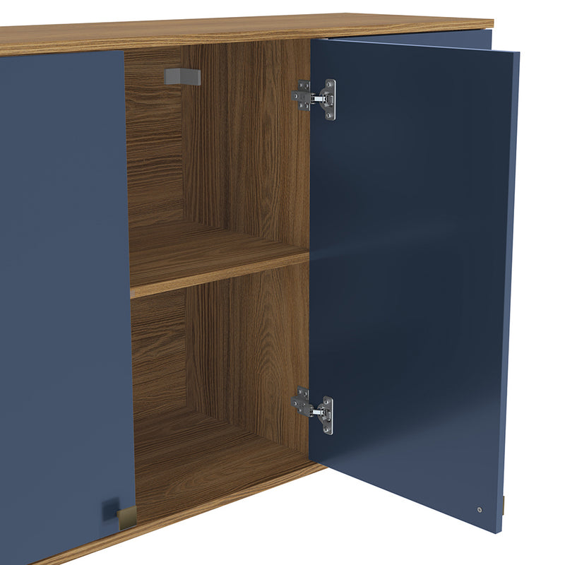 Alacena Aérea 120cm MDF 3 Puertas Kappesberg Marrón/Azul