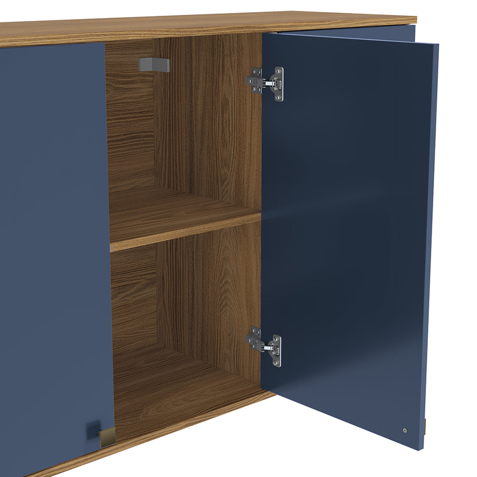 Alacena Aérea 120cm MDF 3 Puertas Kappesberg Marrón/Azul