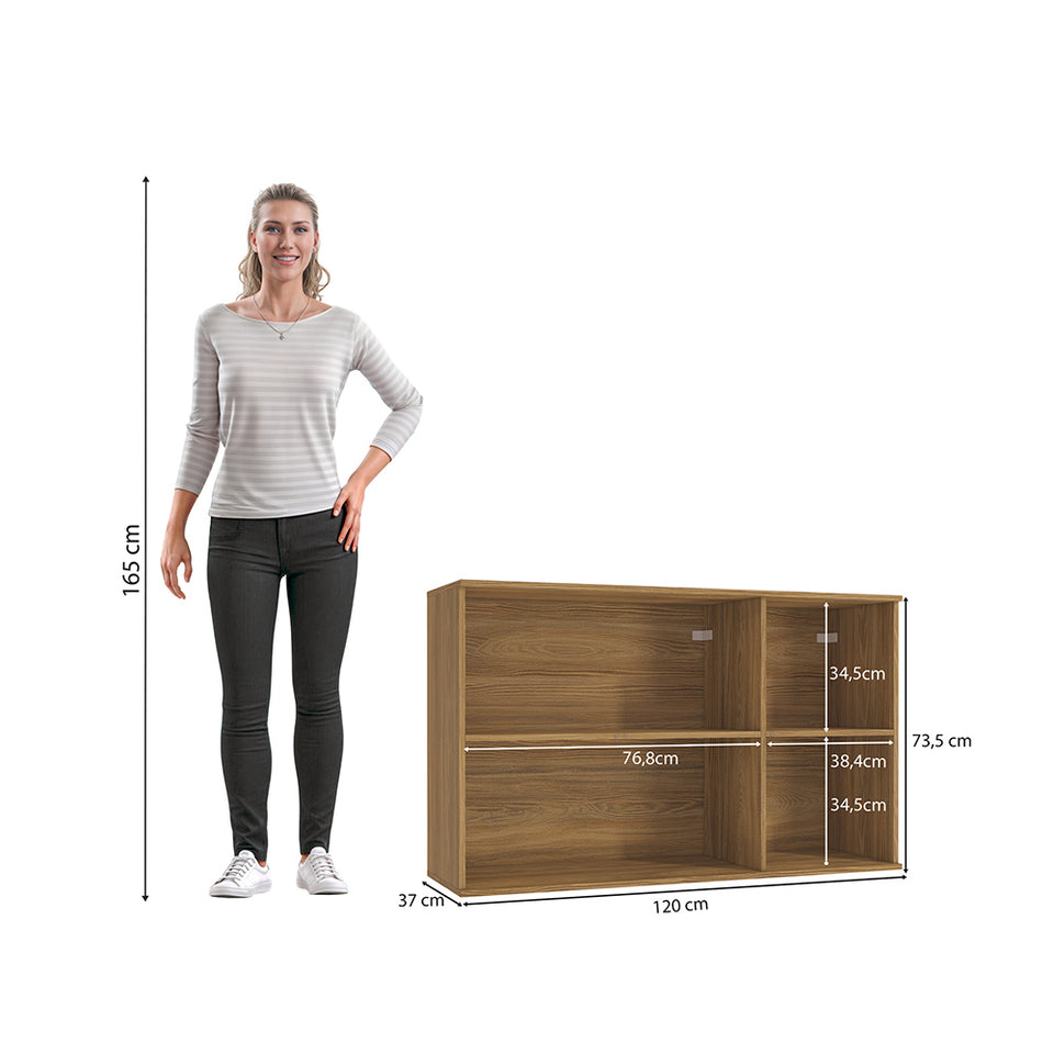 Alacena Aérea 120cm MDF 3 Puertas Kappesberg Marrón/Azul