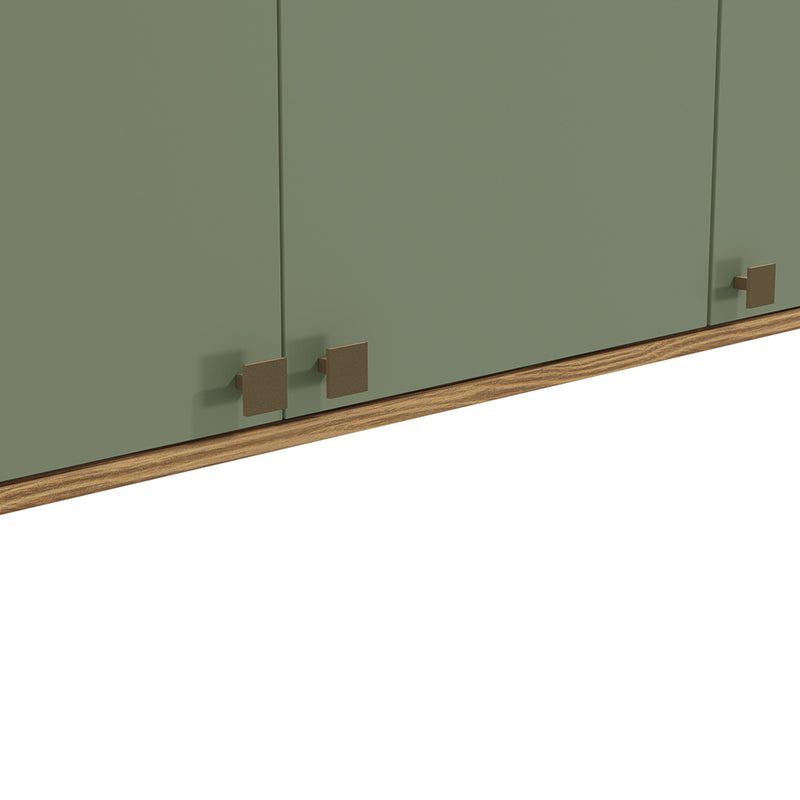 Alacena Aérea 120cm MDF 3 Puertas Kappesberg Marrón/Verde