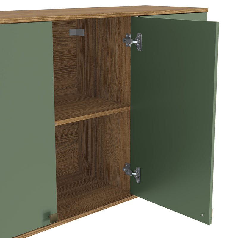 Alacena Aérea 120cm MDF 3 Puertas Kappesberg Marrón/Verde