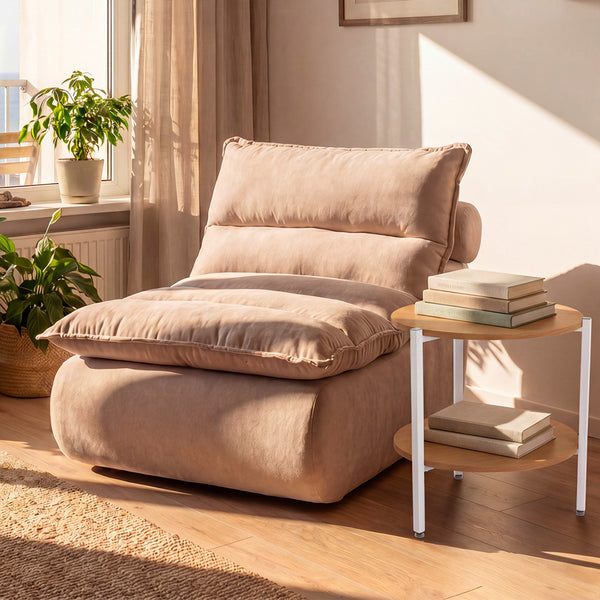 Sillón Individual 111cm Bouclé Kappesberg Sync Capuccino