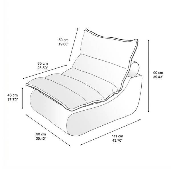 Sillón Individual 111cm Kappesberg Sync Azul Titanio