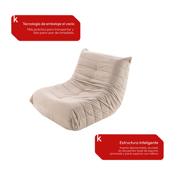 Sillón Individual 111cm Kappesberg Sync Capuccino