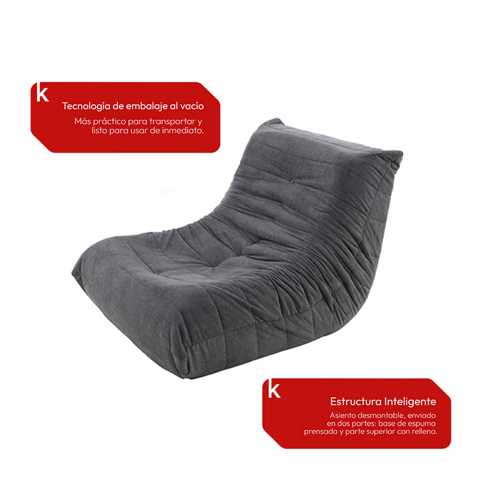 Sillón Individual 111cm Bouclé Kappesberg Sync Azul Titanio