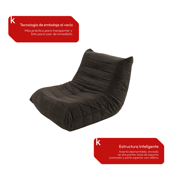 Sillón Individual 111cm Kappesberg Sync Chocolate