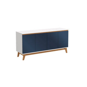 Aparador Vajillero Kappesberg 156cm 4 Puertas Blanco/Azul