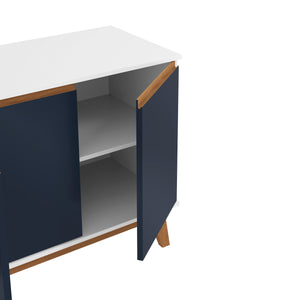 Aparador Vajillero Kappesberg 156cm 4 Puertas Blanco/Azul