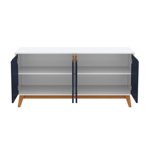 Aparador Vajillero Kappesberg 156cm 4 Puertas Blanco/Azul