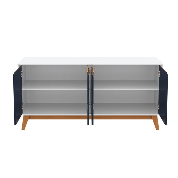 Aparador Vajillero Kappesberg 156cm 4 Puertas Blanco/Azul