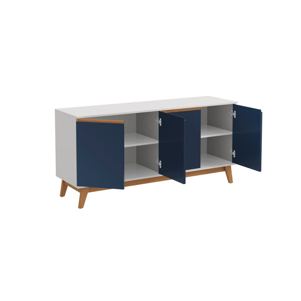 Aparador Vajillero Kappesberg 156cm 4 Puertas Blanco/Azul