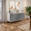 Aparador Vajillero Kappesberg 156cm 4 Puertas Blanco/Gris