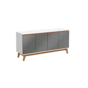 Aparador Vajillero Kappesberg 156cm 4 Puertas Blanco/Gris