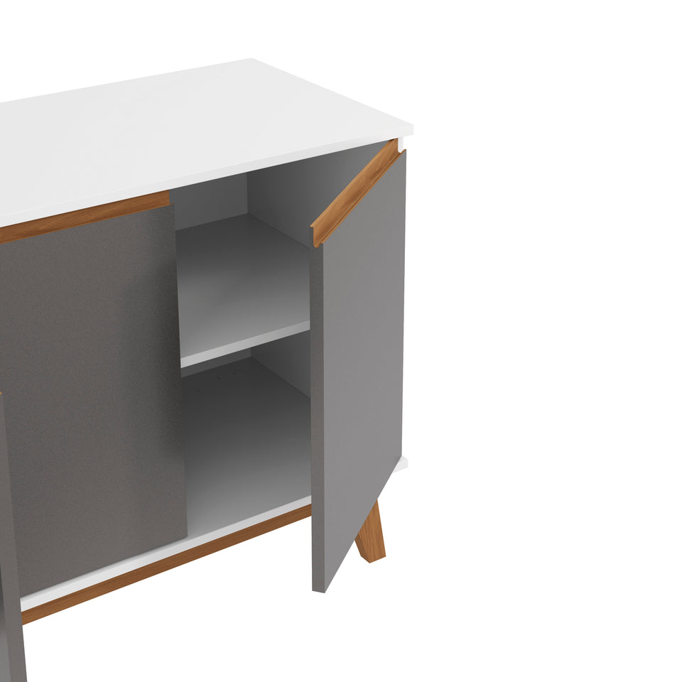 Aparador Vajillero Kappesberg 156cm 4 Puertas Blanco/Gris