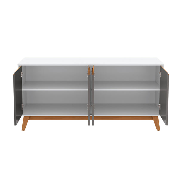 Aparador Vajillero Kappesberg 156cm 4 Puertas Blanco/Gris