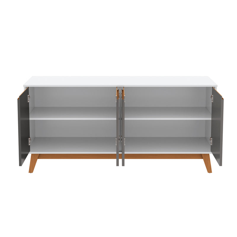 Aparador Vajillero Kappesberg 156cm 4 Puertas Blanco/Gris