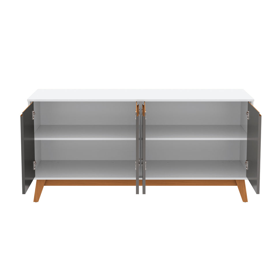Aparador Vajillero Kappesberg 156cm 4 Puertas Blanco/Gris