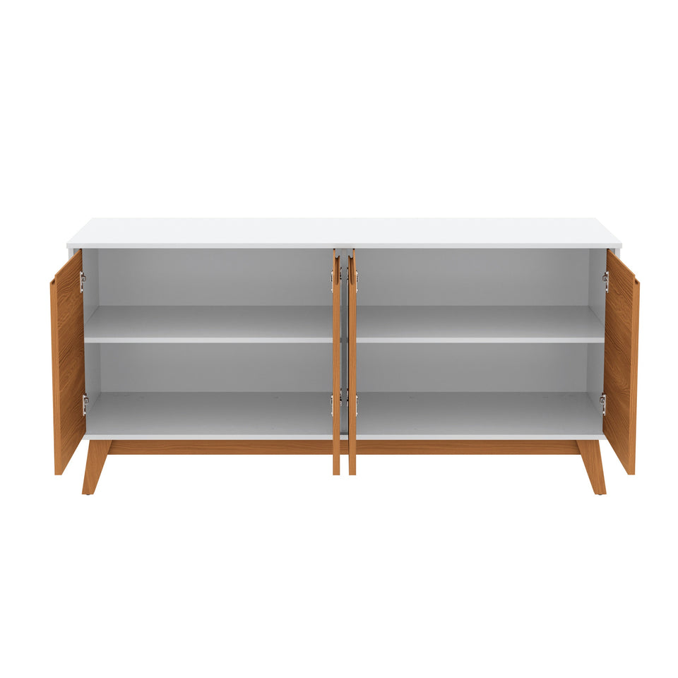 Aparador Vajillero Kappesberg 156cm 4 Puertas Blanco/Canela